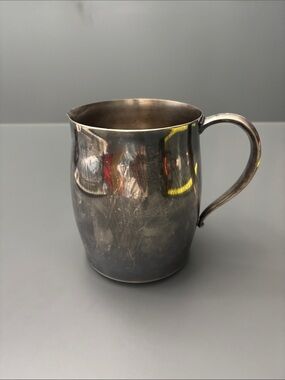 Oneida Silver Plated? Pitcher Creamer Vase Rustic Decor Vintage Patina
